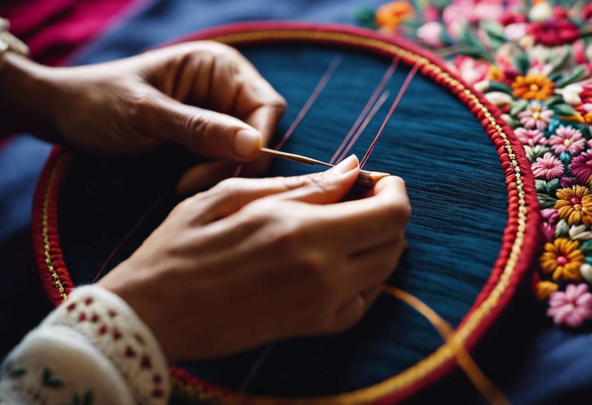 L'art du fil : maîtrisez les points de base en broderie traditionnelle