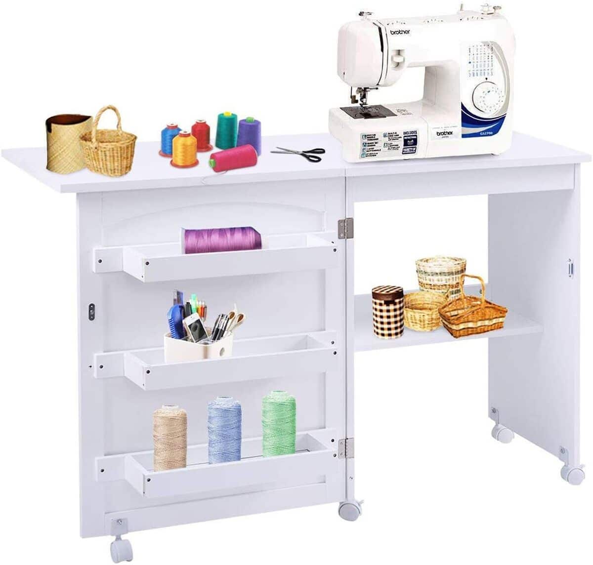Test COSTWAY : l'armoire pliable pour machine ร coudre