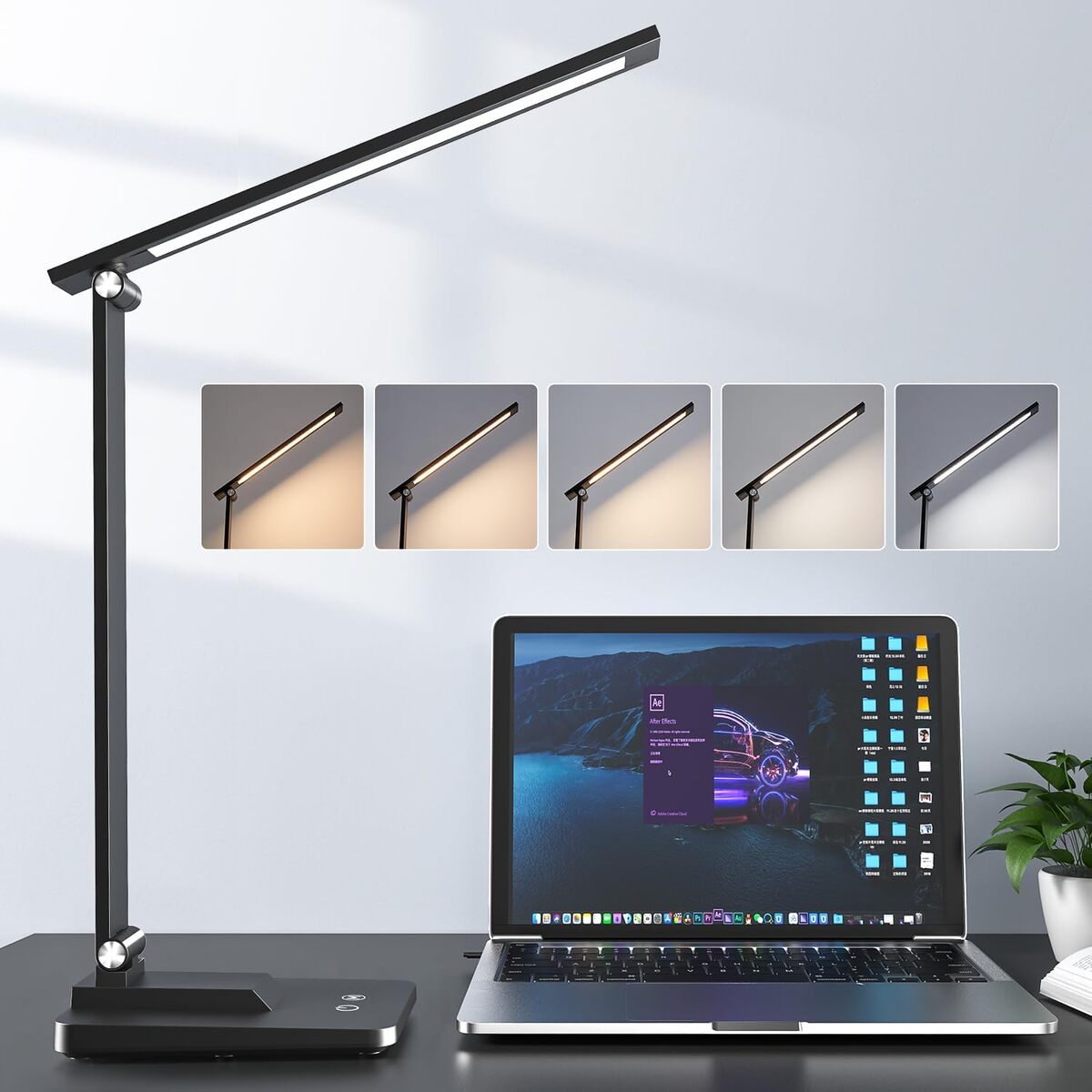 Test Lampe LED de Bureau: luminosité et Couleurs Ajustables