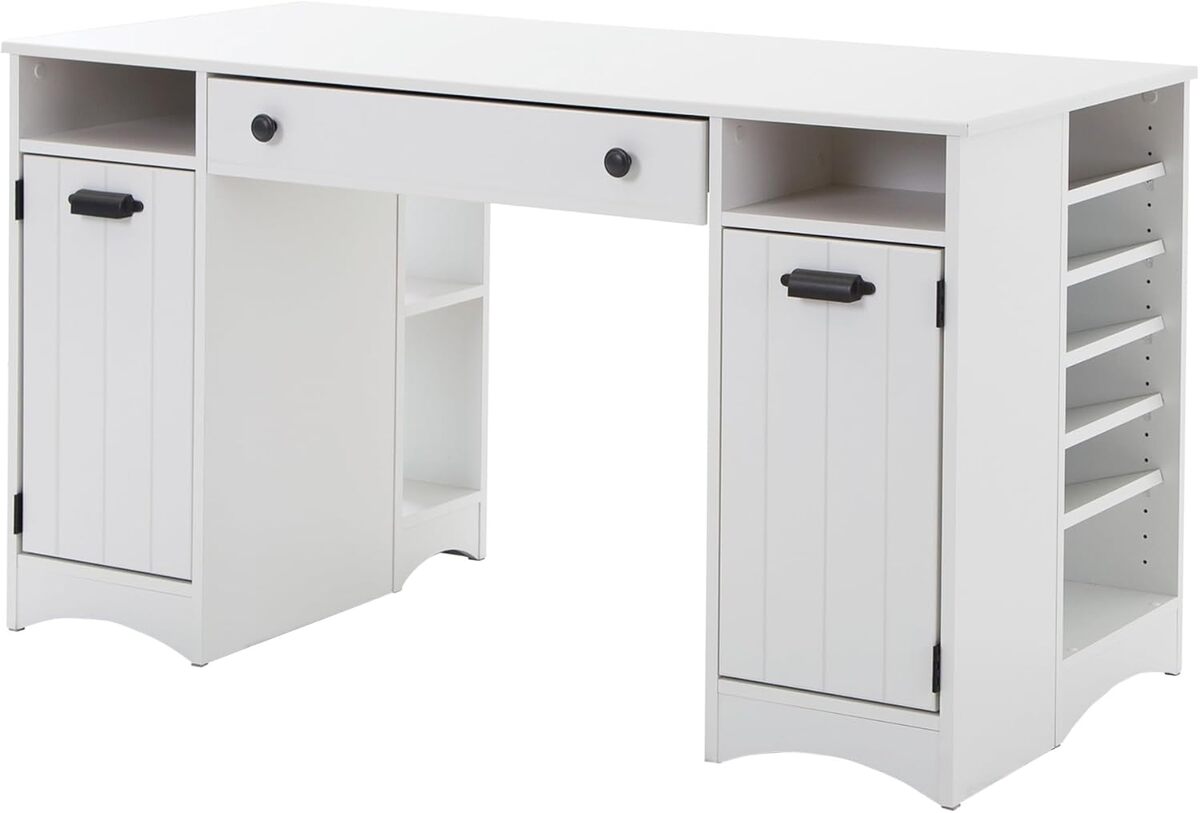 Test : table South Shore Atelier de création avec rangement en bois blanc pur