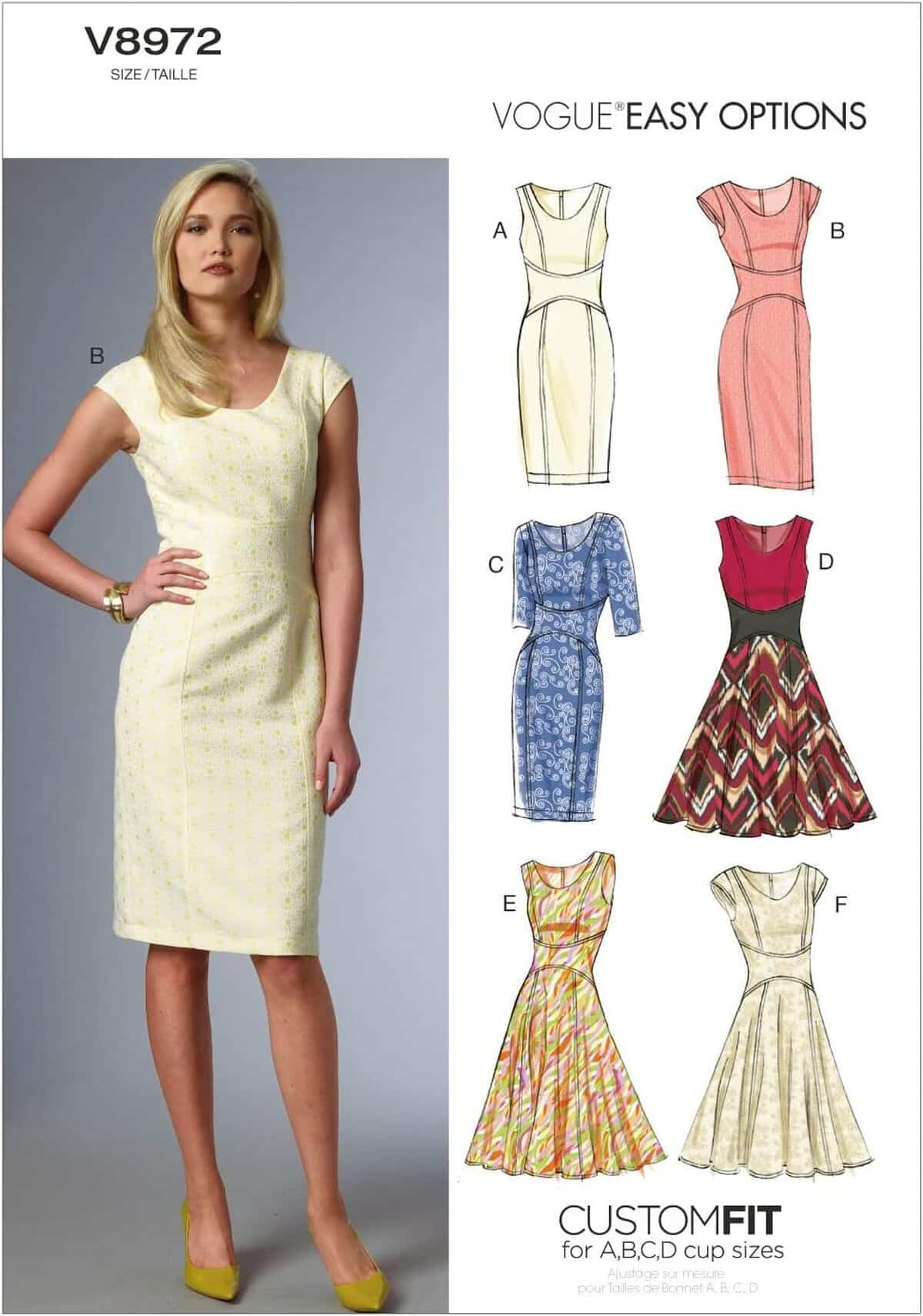 Test : patrons de robes Vogue Patterns V8972 tailles 42 ร 50