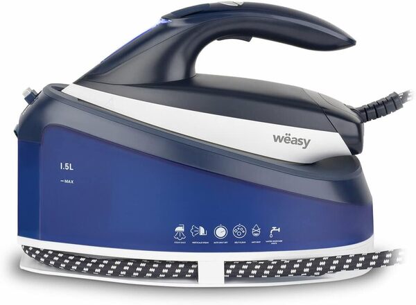 Wëasy Centrale Vapeur Haute Pression 8 bars LIN220 120g/min, Réservoir 1,5L, Autonomie Illimitée, Vapeur Verticale, Semelle Acier Inoxydable, 2600W