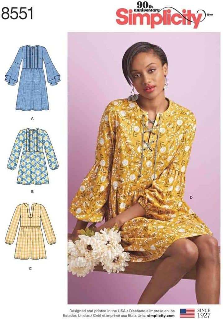 Test : patron de robe ou tunique Simplicity 8551