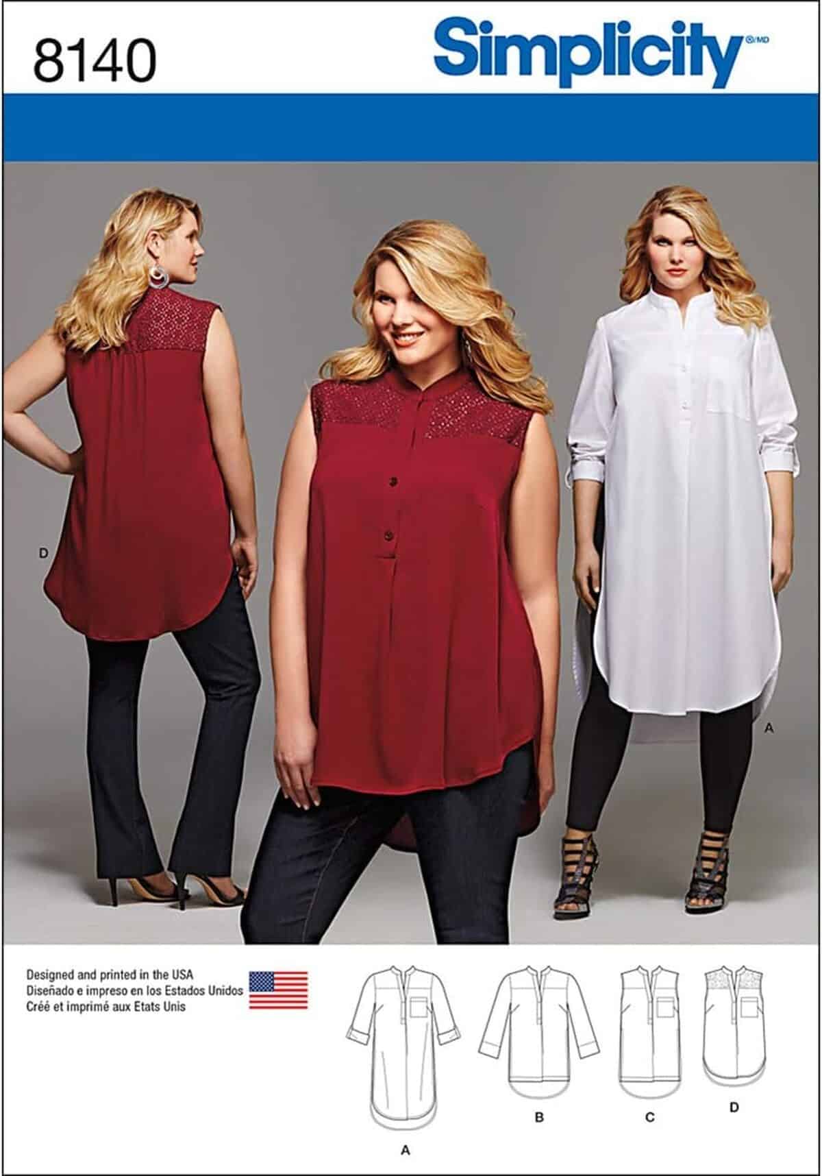 Test du patron Simplicity 8140 : chemise ร variations