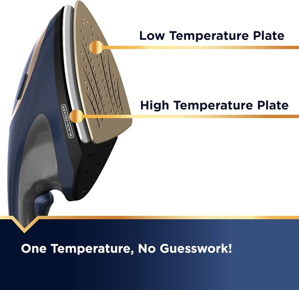 BLACK+DECKER Presse-vapeur et vapeur 2 en 1, 180% de technologie vapeur en plus et une température, base en céramique, sûr sur tous types de tissus