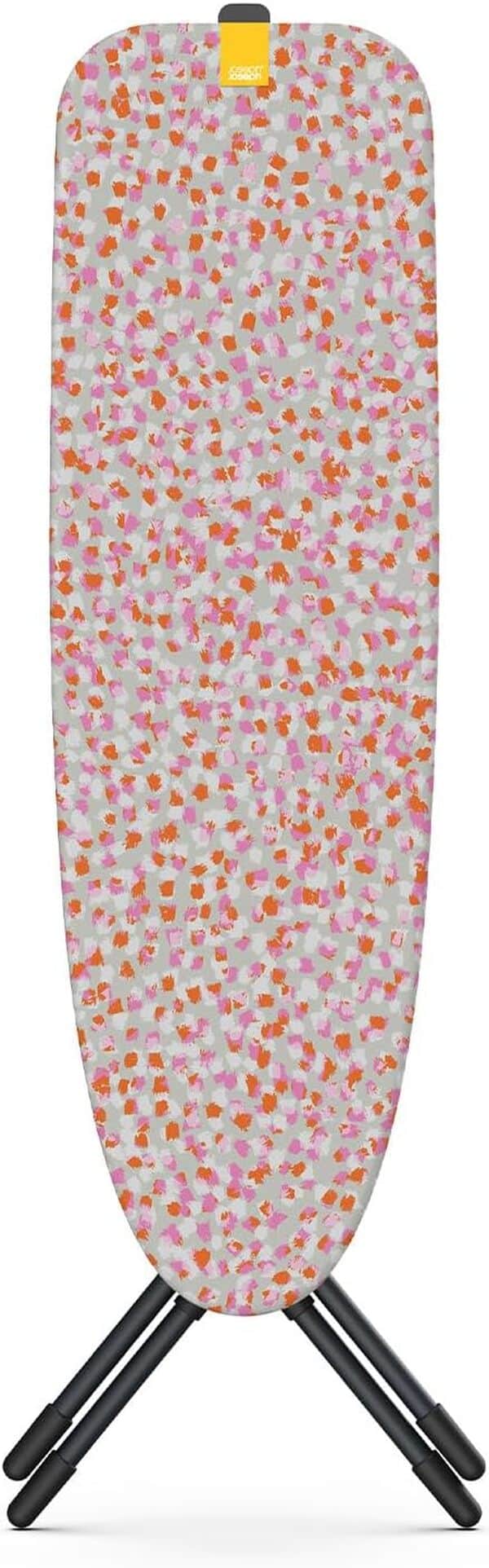 Joseph Joseph Glide Table à Repasser 110 x 33 cm avec Pieds Compacts Réglables et Repose-Fer à Vapeur Intégré Résistant à la Chaleur, Housse en Coton Imprimé, Fleur de Pêcher