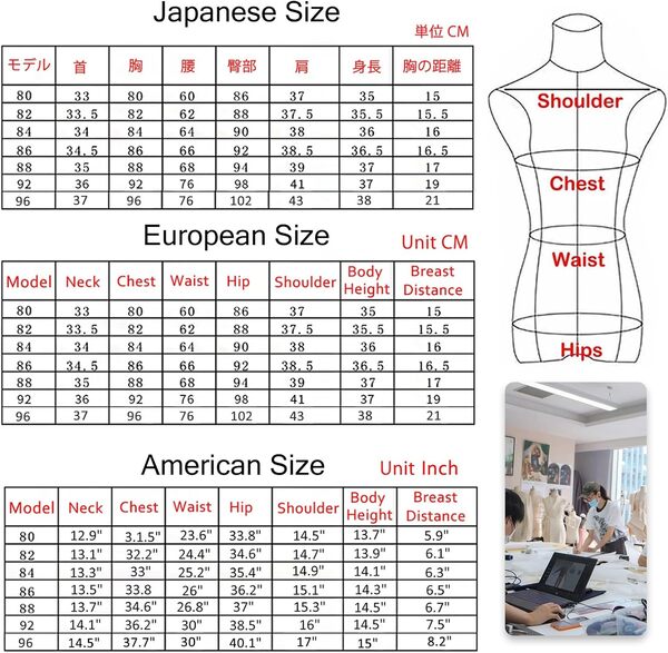 Buste de Couture, Mannequin Mannequin De Couture Femelle Grandes Noir, Buste De Mannequin Femme Avec Support, Mannequin En Polystyrène Pour Les Couturières Et Les Présentateurs De Vêtements(With Arms,