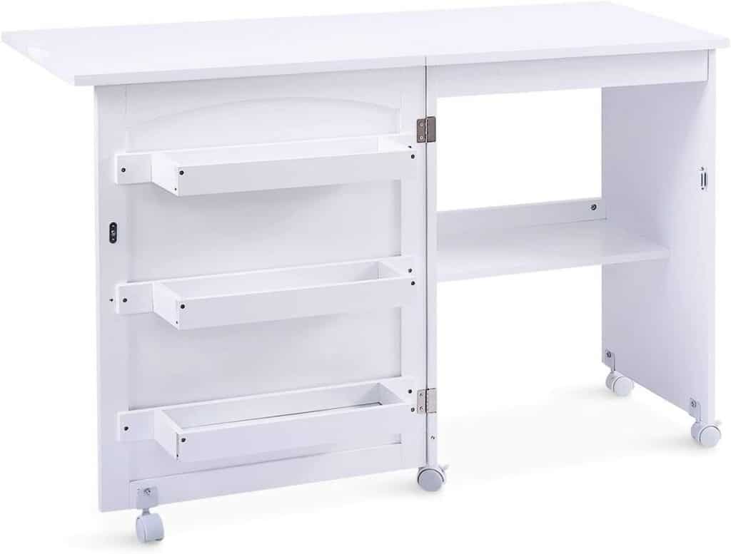 Test de la table de couture pliante DREAMADE avec étagères et roulettes