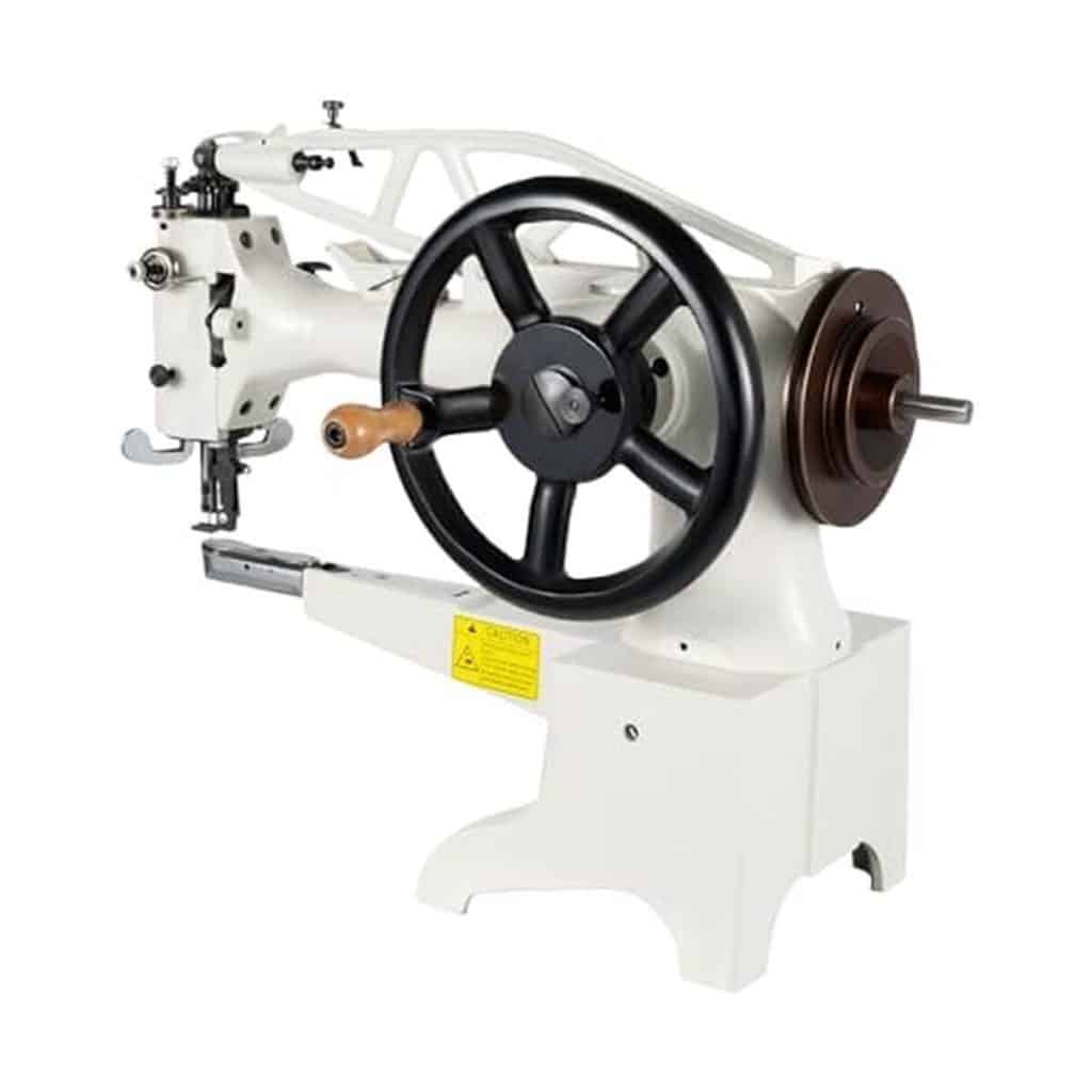 Test de la machine à coudre en cuir manuelle à manivelle