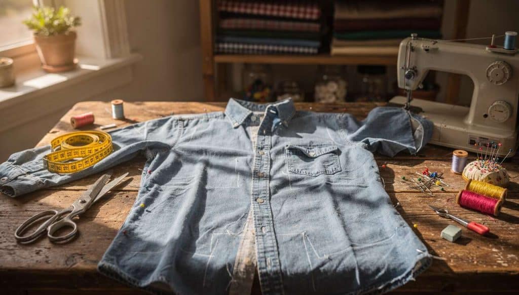 Recycler une chemise homme en couture : astuces pratiques