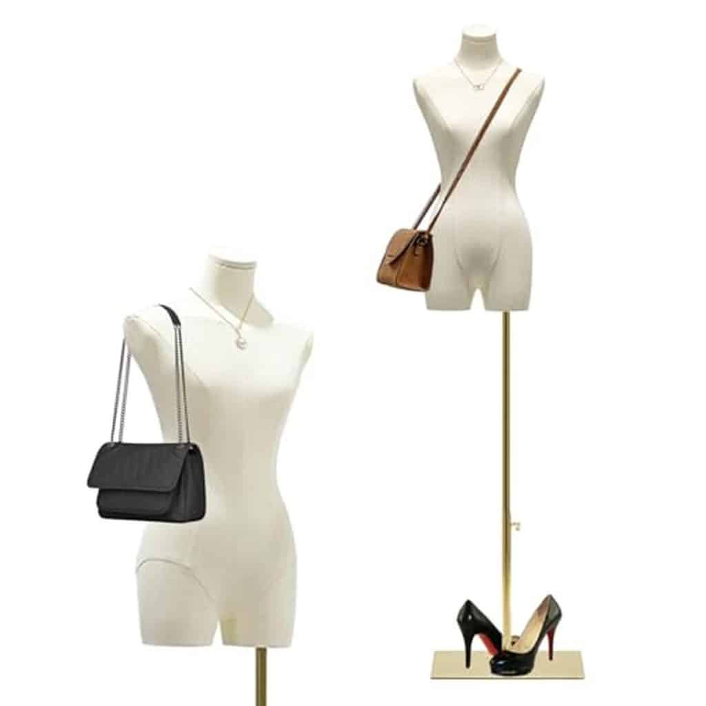 Test du mannequin bustier réglable blanc pour vitrine