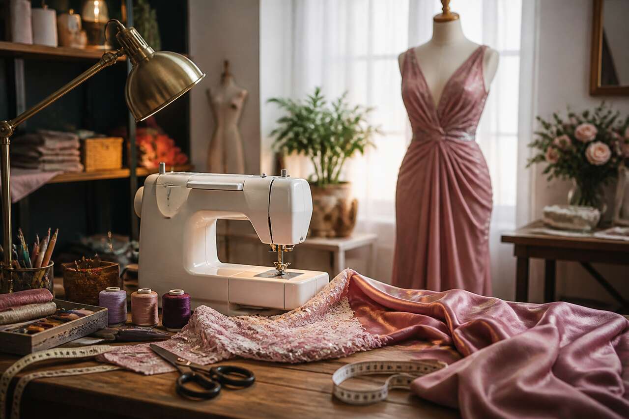 étapes clés pour coudre une robe de soirée unique