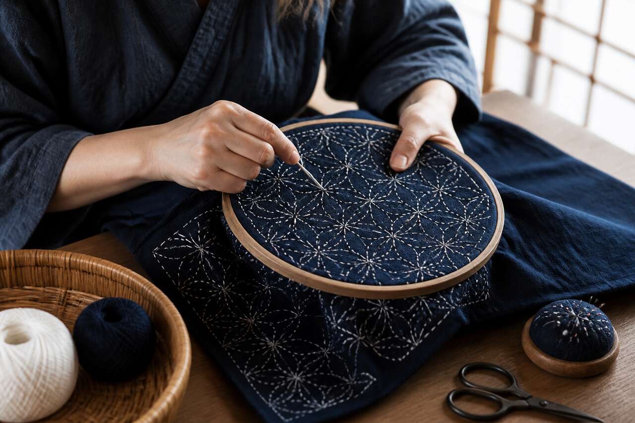 Techniques de base en sashiko Techniques de base en sashiko