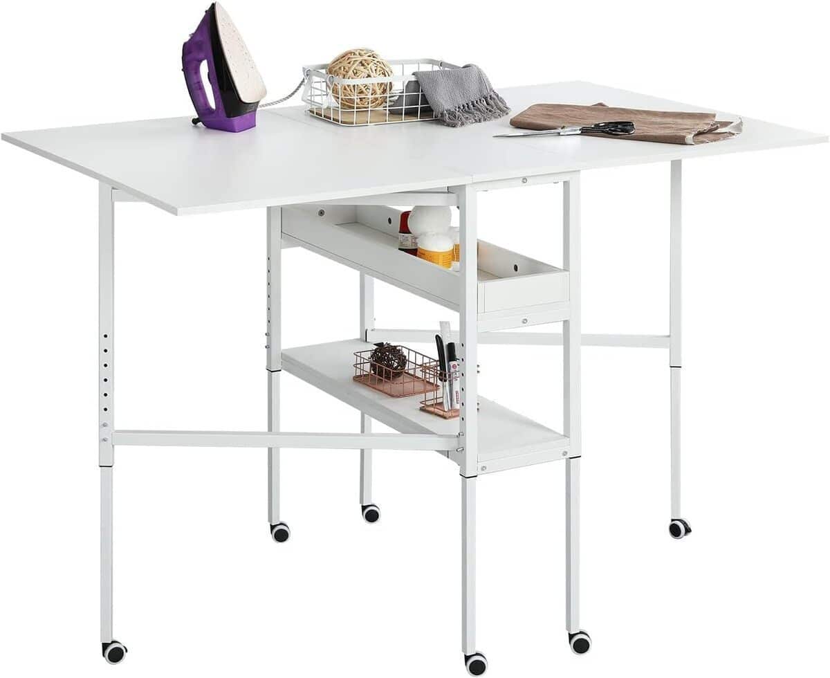 Test de la table de couture pliante modulable avec rangement