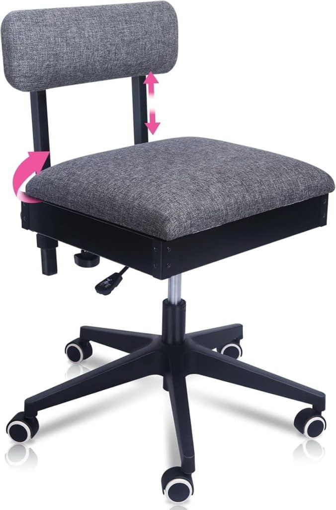 Test chaise de couture Pink Power : ergonomie et praticité