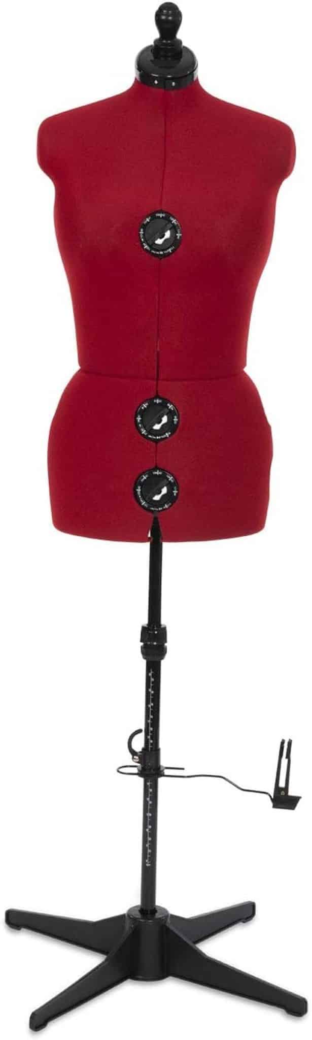 Test du mannequin de couture Adjustoform Diana, taille réglable rouge cerise
