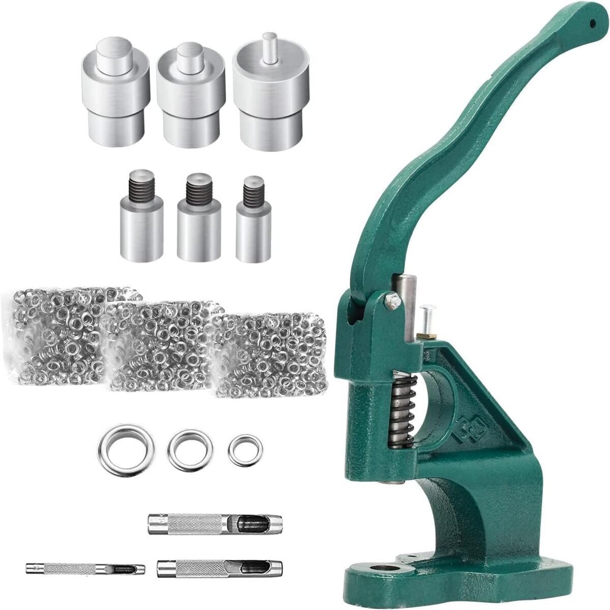 Test : machine à œillets manuelle avec 3 matrices et 1500 œillets