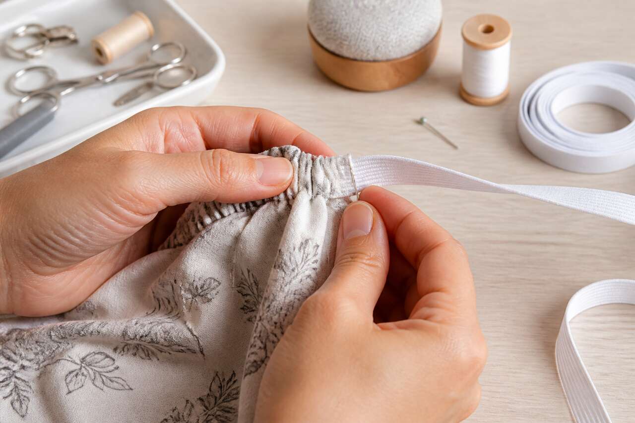 Coudre un &eacute;lastique dans une coulisse: pas &agrave; pas propre et durable