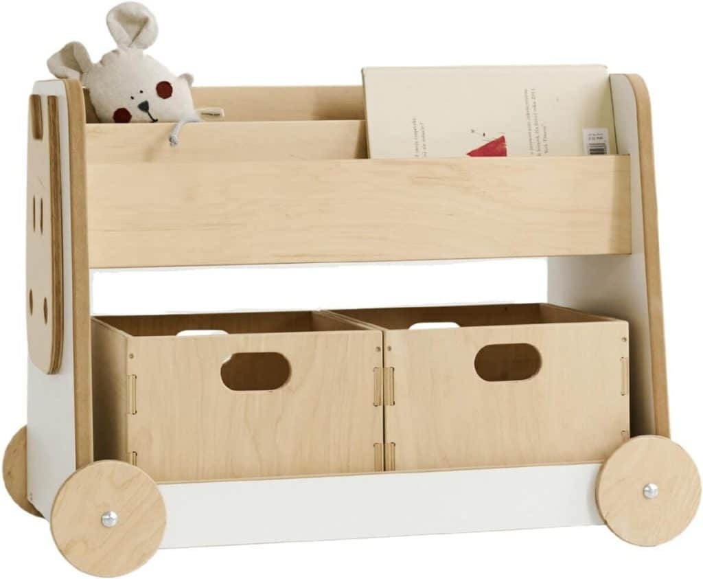 Test de la bibliothèque Babywood : étagère montessori sur roulettes