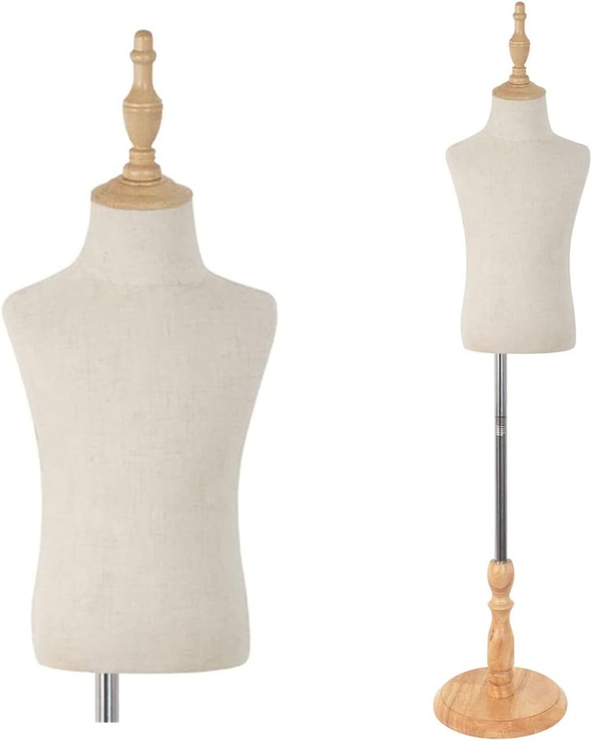 Test du support de mannequin réaliste à hauteur réglable : base en bois
