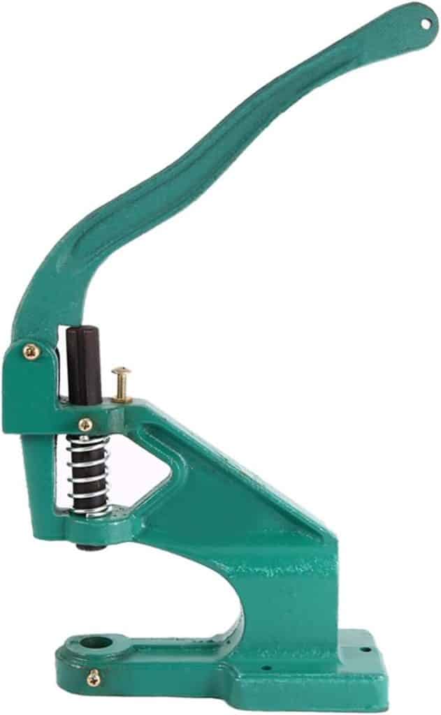 Test de la poseuse à oeillets manuelle 3 matrices Outil industriel robuste
